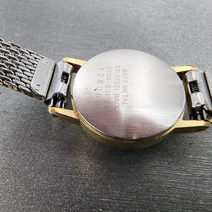 Seiko Watch Women 19mm Gold Dial Gold Tone Round 23200319 New Battery VTG7