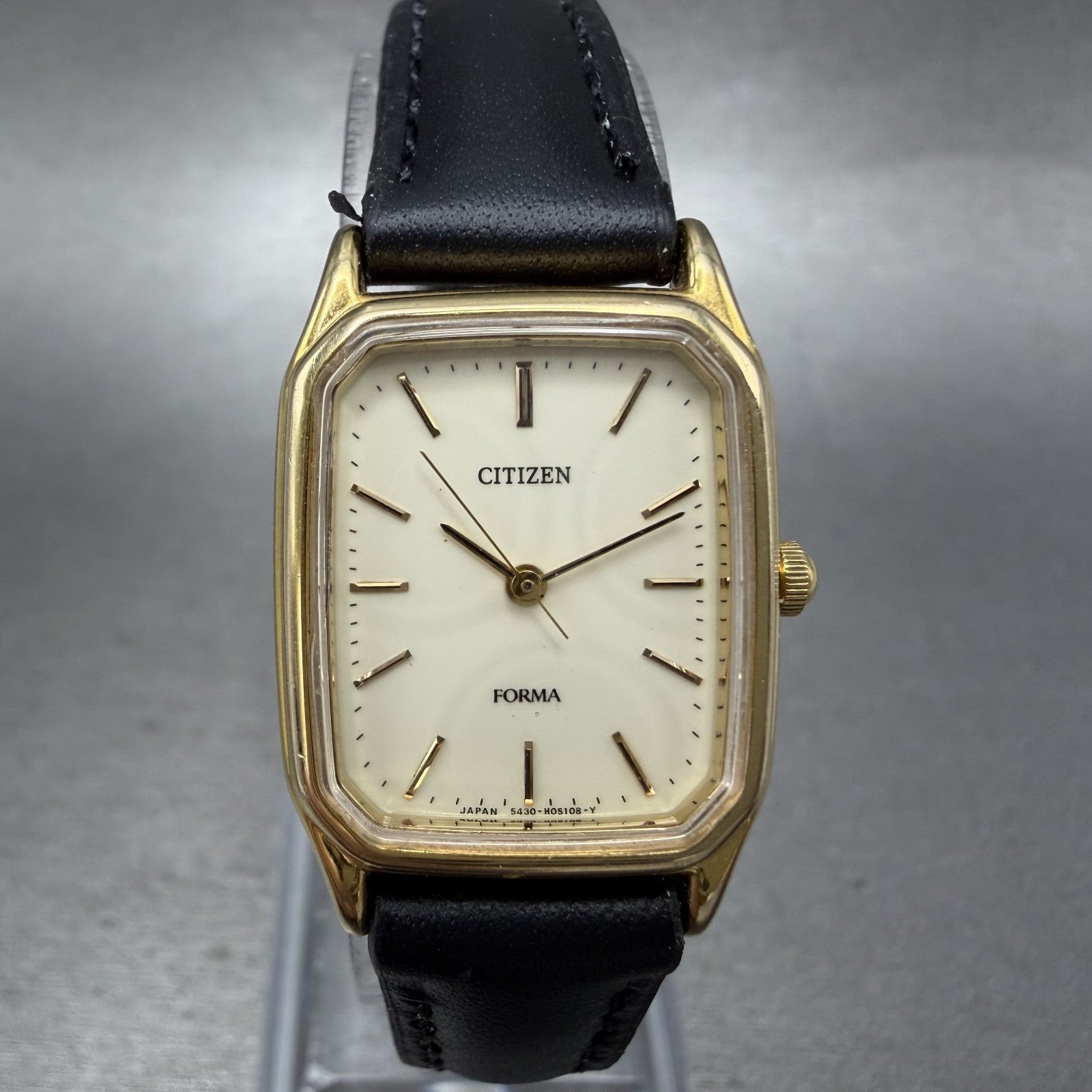 Citizen Forma Tank Watch Women 20mm Cream Dial Gold Tone Rectangle New Battery0