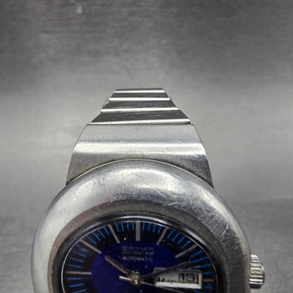 Seiko Automatic Watch Women 31mm Blue Dial Silver Tone READ!!!!!! 2706-7020 Runs5