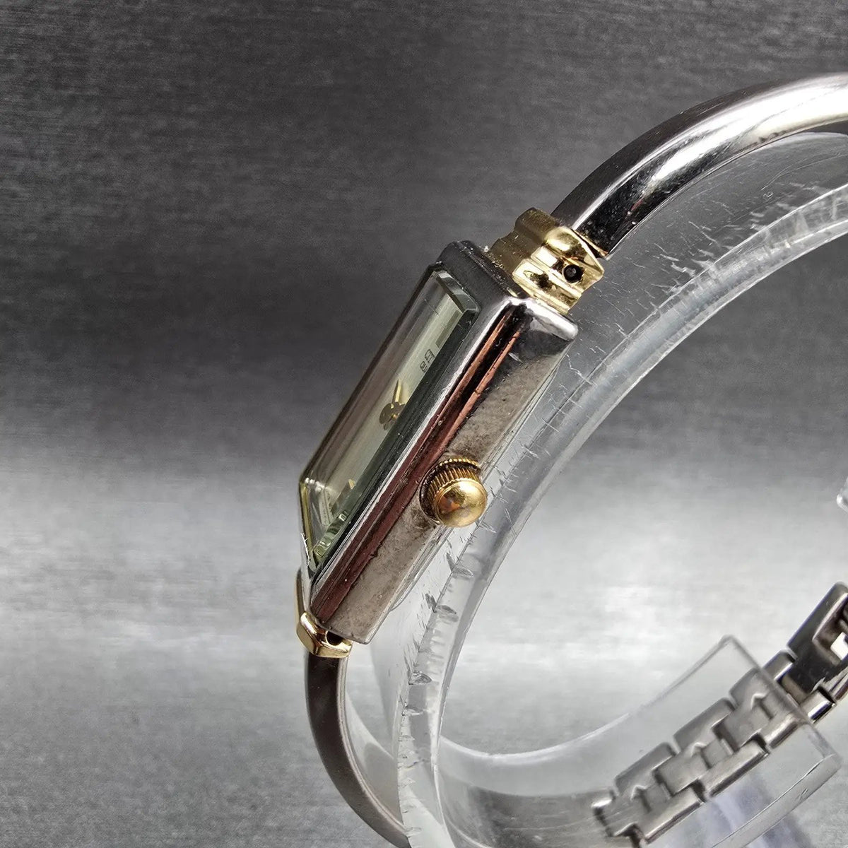 Citizen Watch Women 15mm Champagne Dial Two Tone Rectangle 5421-K16044 New Batt2