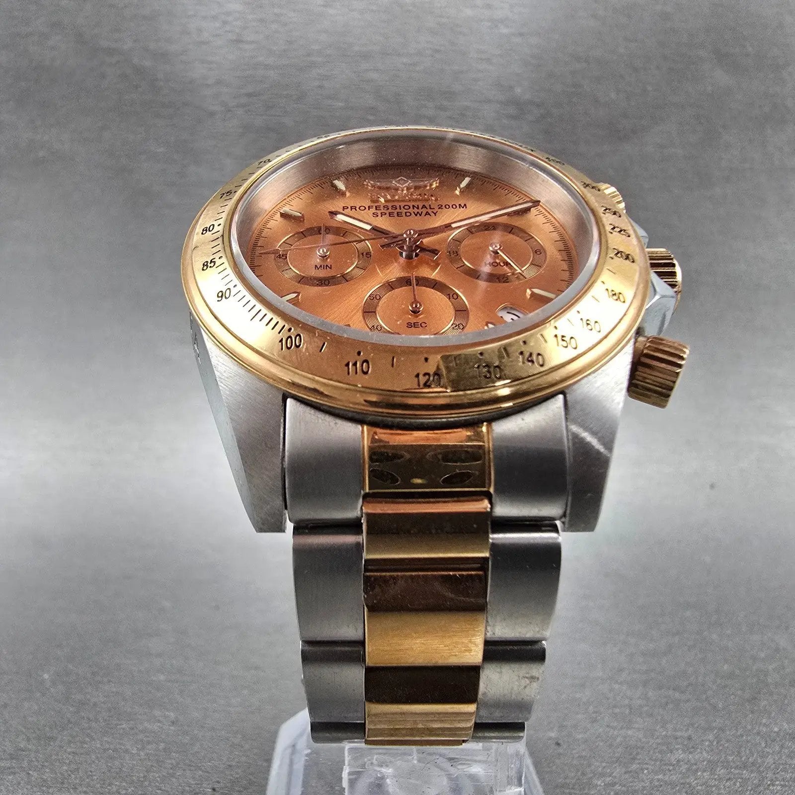 Invicta Speedway Chronograph Watch Men 39mm Rose Dial Two Tone Date 6933 New Bat5