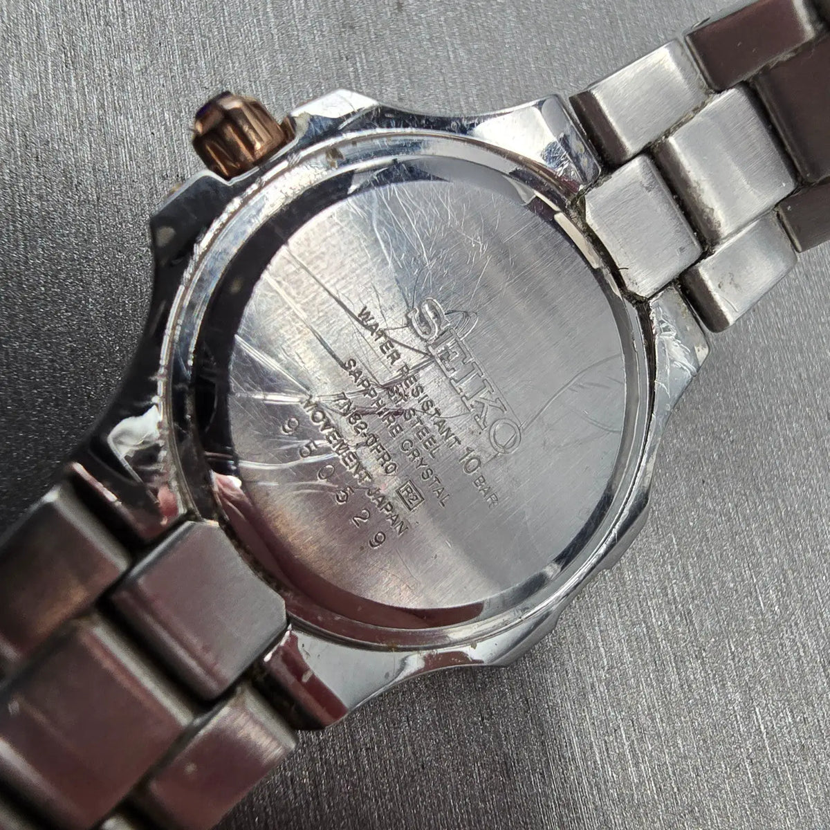 Seiko Coutura Watch Women 29mm MOP Dial Two Tone Date Round 7N82-0FR0 New Batt10