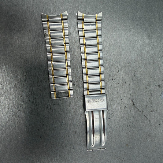 Seiko Bracelet 20mm Stainless Steel Two Tone B1707-E Vintage Japan0