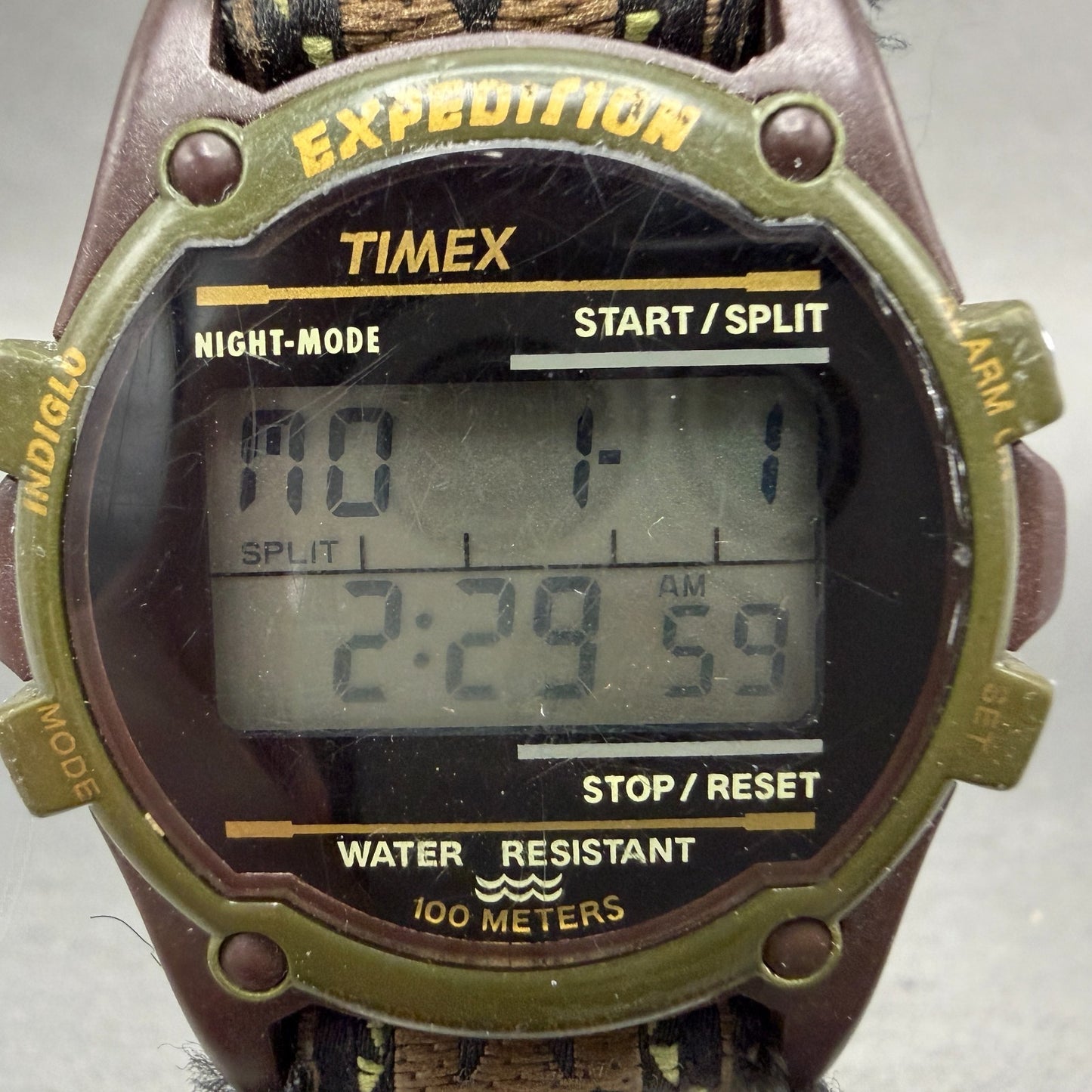 Timex Expedition Watch Men 40mm Digital Brown Black Tone Round New Battery 123451