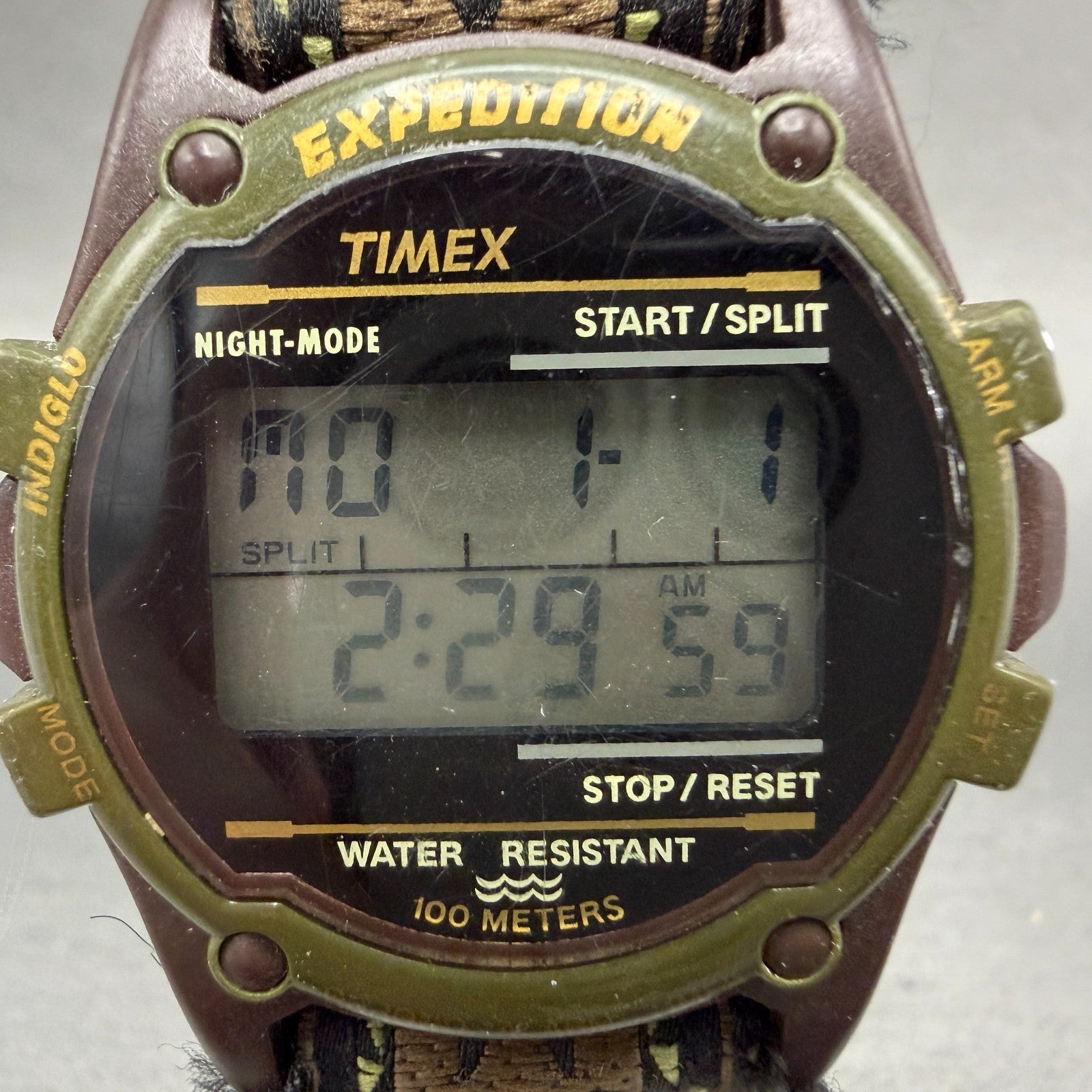 Timex Expedition Watch Men 40mm Digital Brown Black Tone Round New Battery 123451