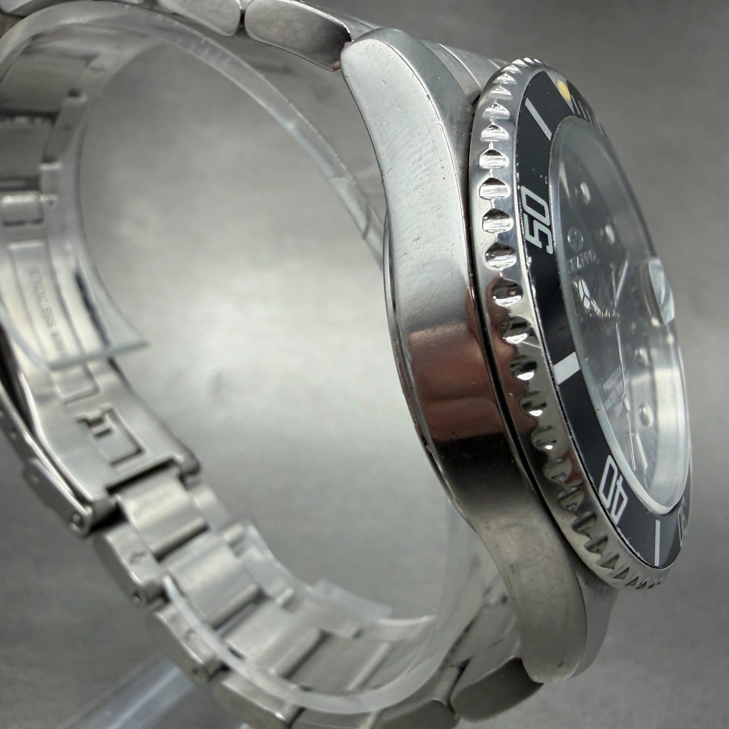 Seapro Dive Watch Men 40mm Black Dial Silver Tone Date Automatic Runs3
