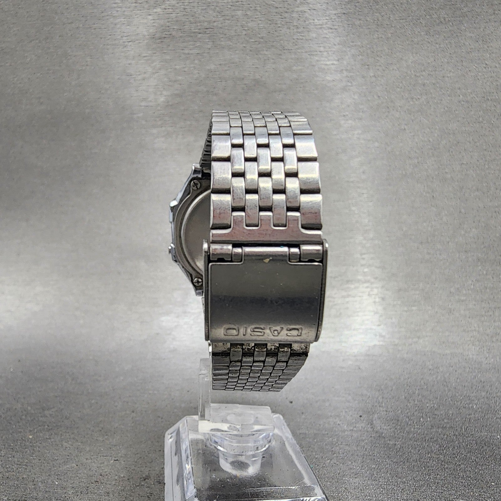 Casio A168 Watch Men 36mm Digital Silver Tone Octagon Alarm Chrono New Battery7