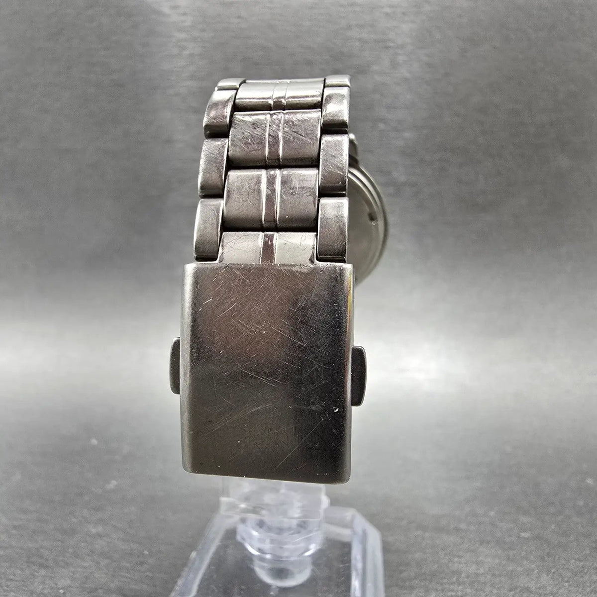 Seiko Solar Watch Men 35mm Black Dial Titanium Date Round 5K22-0A20 PARTS8