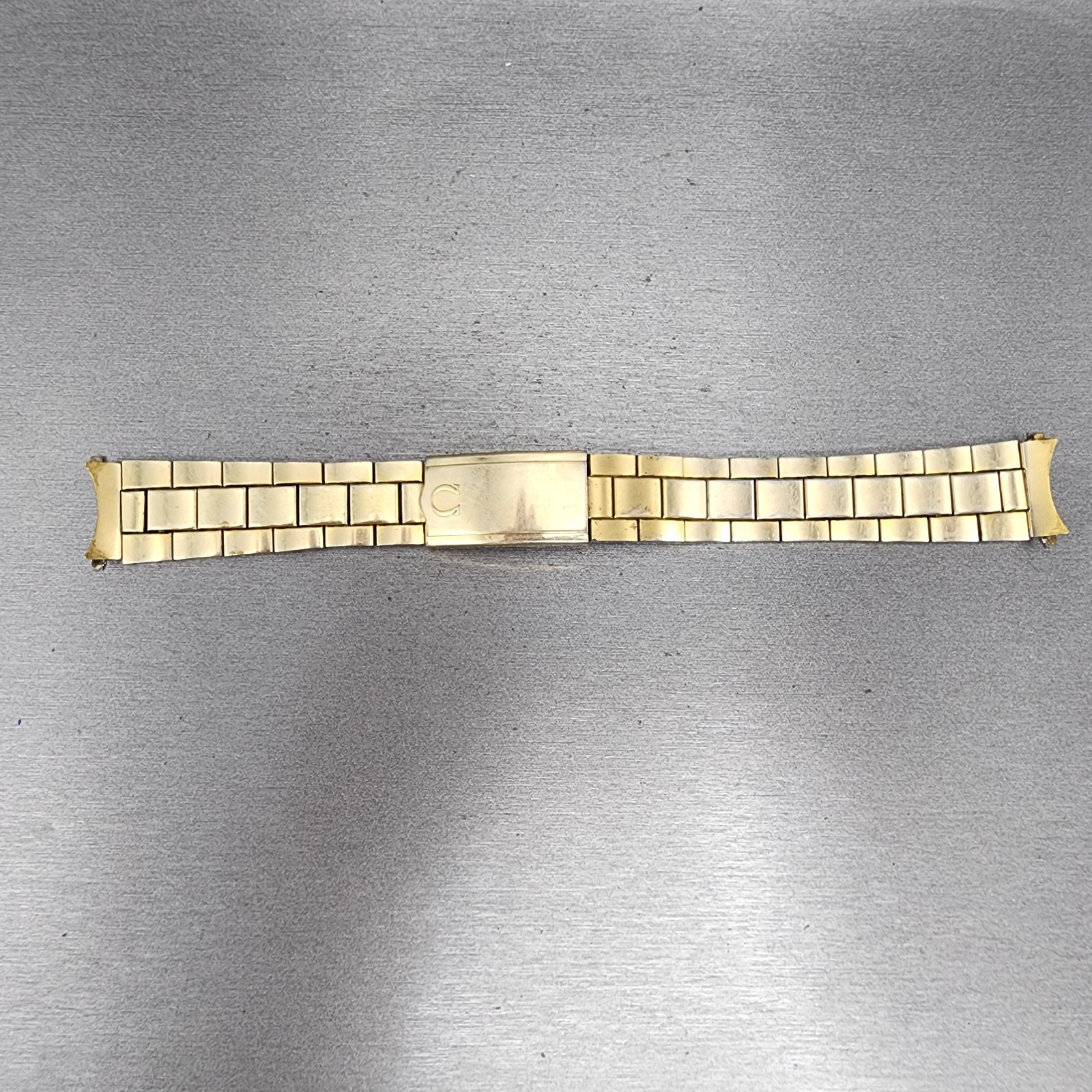 Omega Watch Bracelet 18mm 10KT Gold Filled Duchess USA Vintage Tri Folding Clasp0