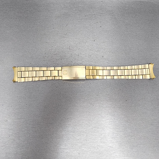 Omega Watch Bracelet 18mm 10KT Gold Filled Duchess USA Vintage Tri Folding Clasp0