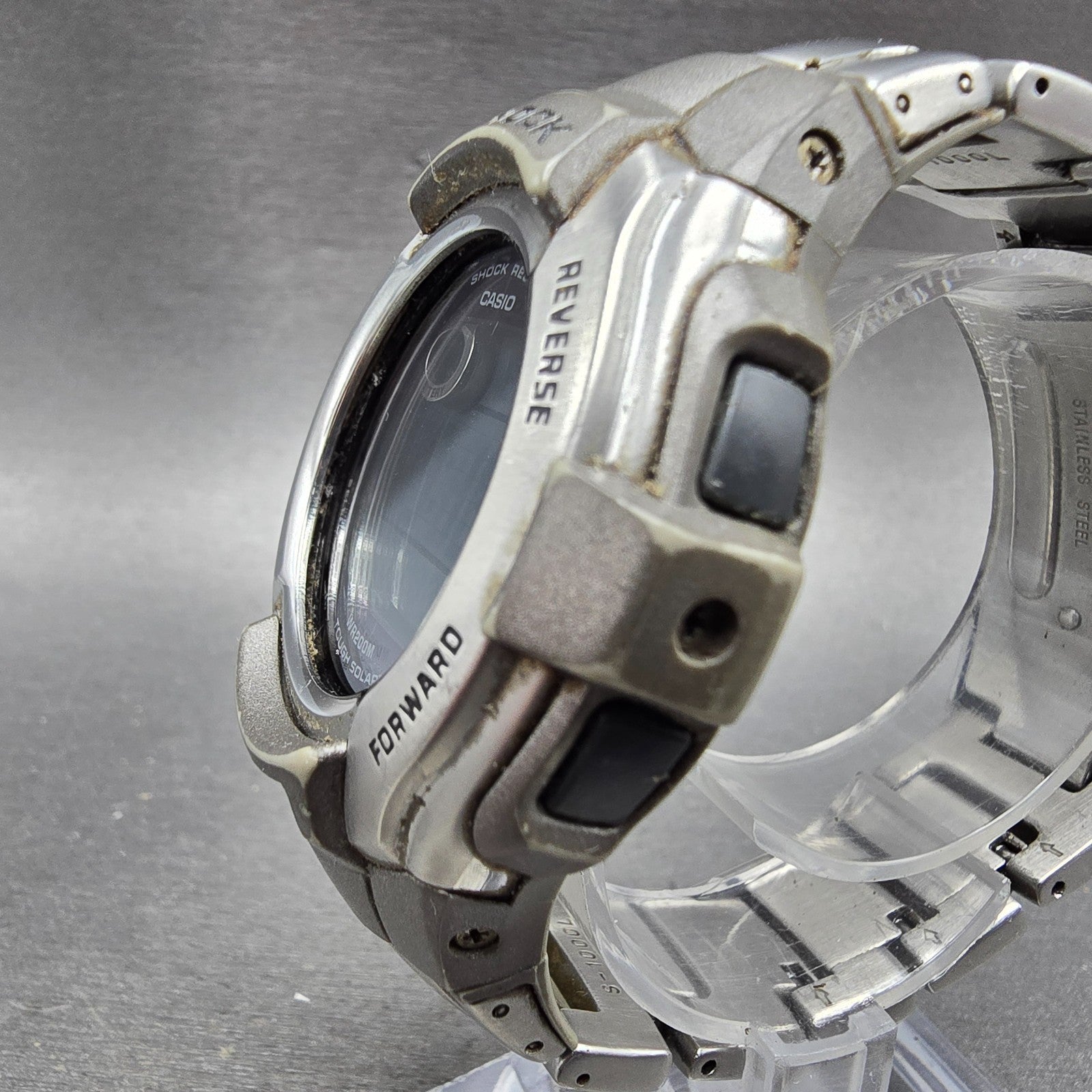 Casio G-Shock G-7300D Watch Men 47mm Silver Gray Alarm Chronograph Round Works2
