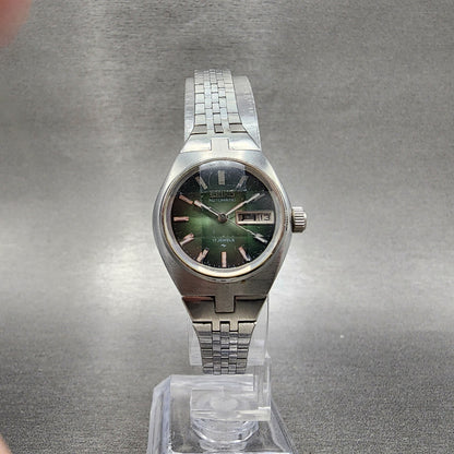 Seiko Automatic Watch Women 24mm Green Dial Silver Tone Daydate 22060240 PARTS6