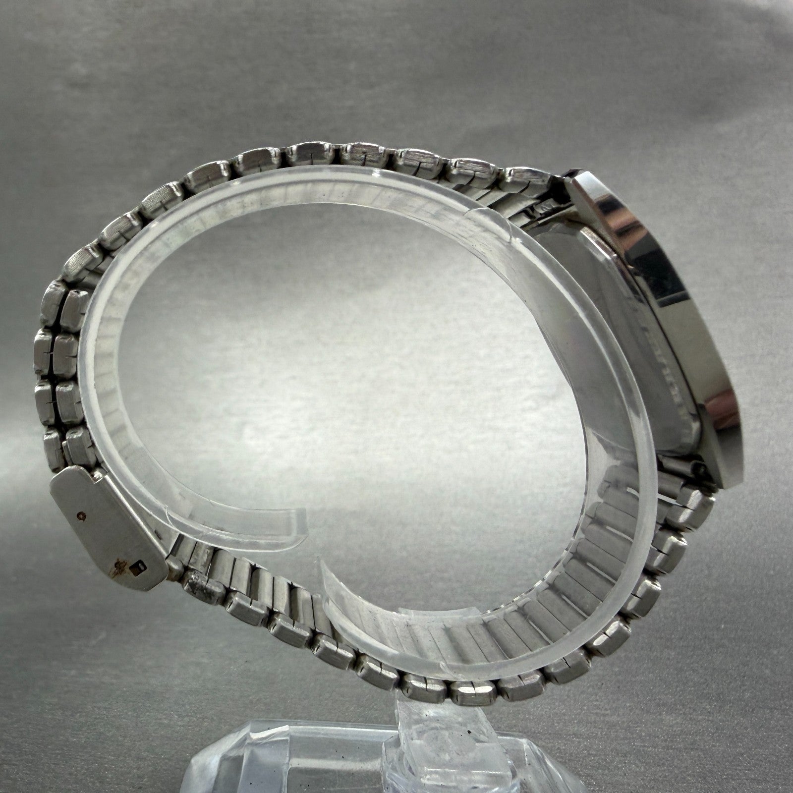 Seiko Watch Men 30mm Silver Dial Silver Tone Round 6020-5250 New Battery Vintage8