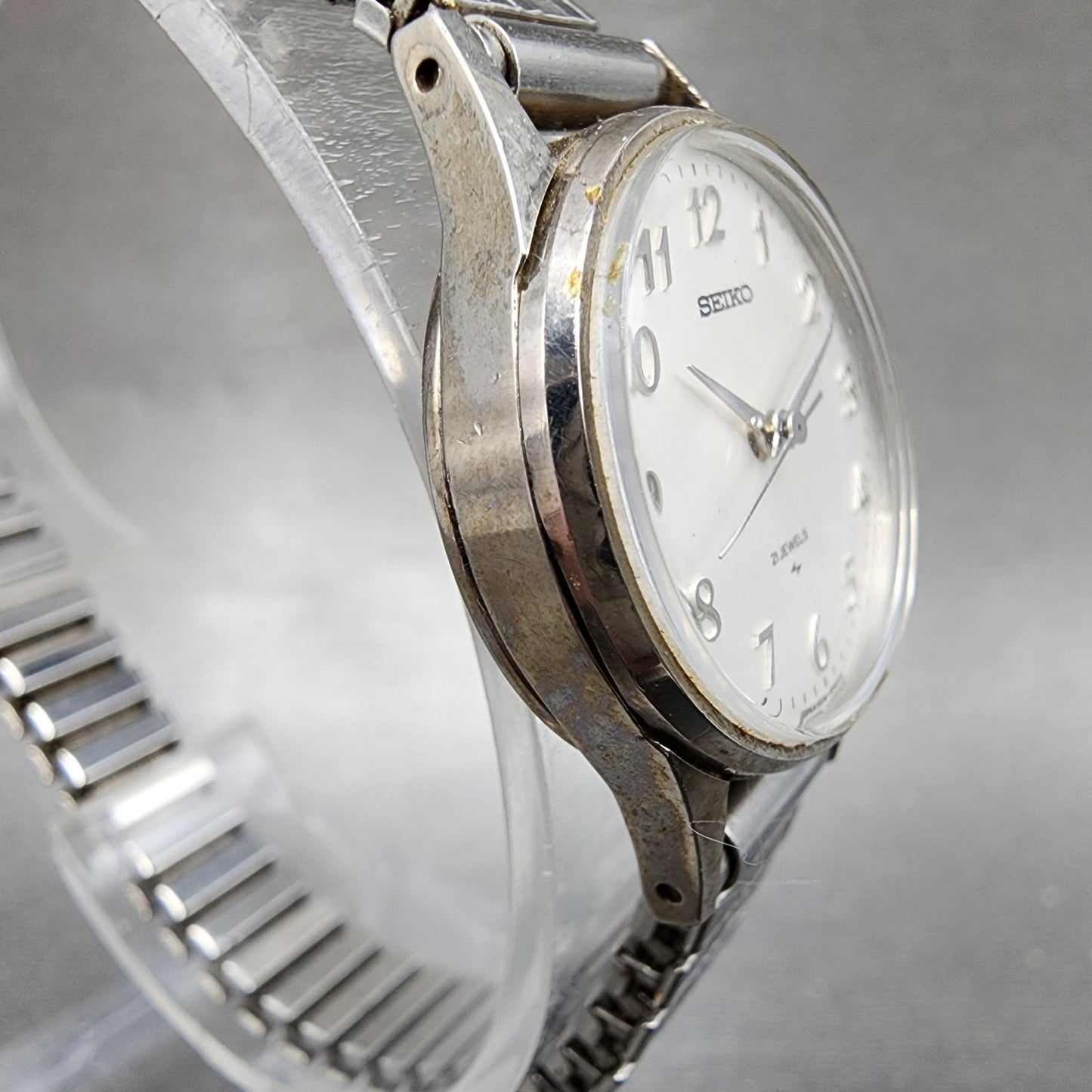 Seiko Watch Women 23mm Silver Dial Silver Tone Manual Wind 11040031 Runs3