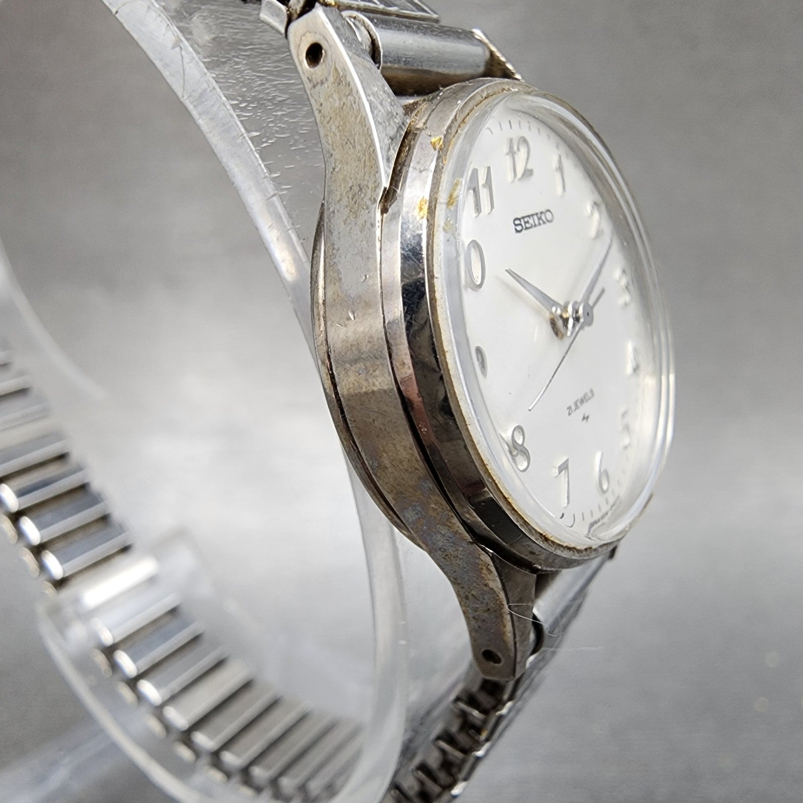 Seiko Watch Women 23mm Silver Dial Silver Tone Manual Wind 11040031 Runs3