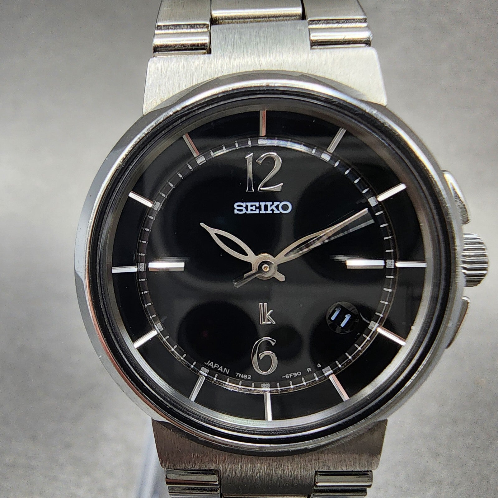 Seiko Lukia Watch Women 28mm Black Dial Stainless Steel Date Round New Battery1