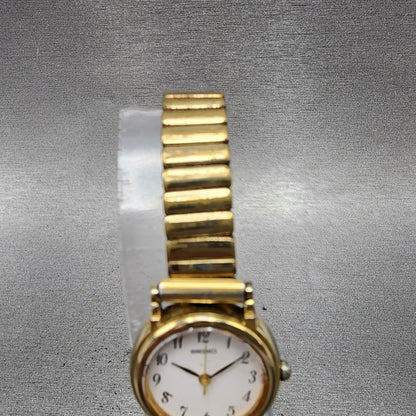 Seiko Watch Women 22mm White Dial Gold Tone Oval Bracelet 73216070 New Battery4
