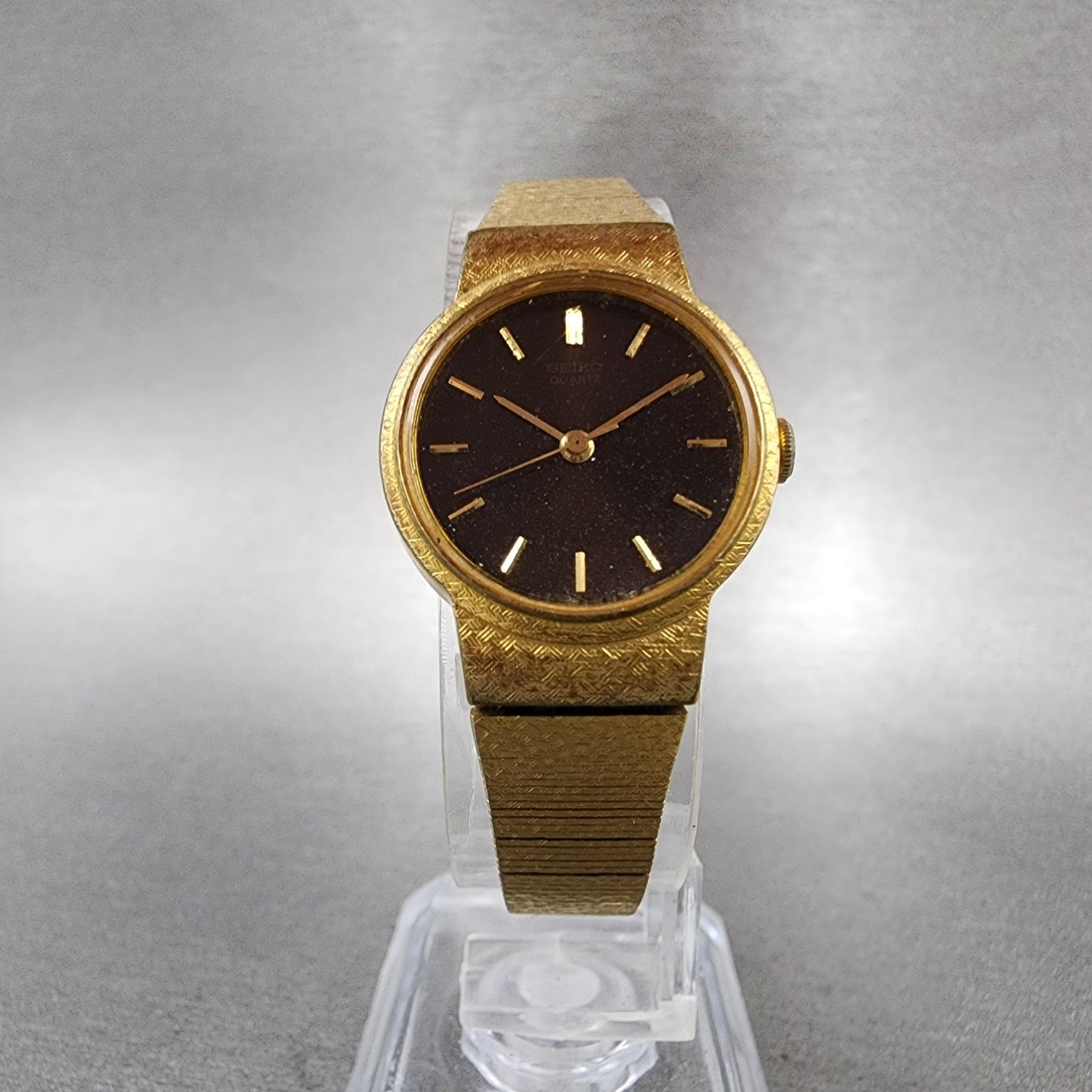 Seiko Watch Women 21mm Brown Dial Gold Tone 14210040 New Battery5