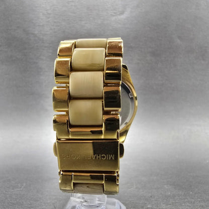 Michael kors Bradshaw Watch Women 43mm Champagne Dial Gold Tone Date New Battery7