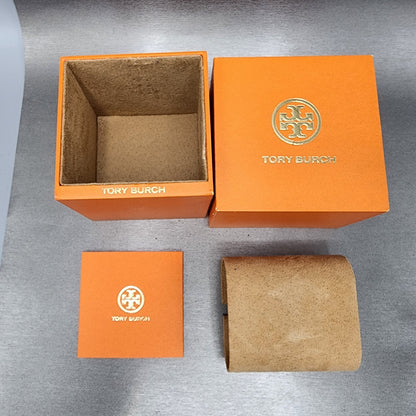 Tory Burch Ravello Watch Women 32mm Blue Dial Gold Tone Round TBW721213