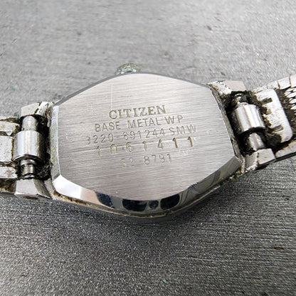Citizen CQ Watch Women 17mm White Dial Silver Tone Round 3220891244 New Batt9