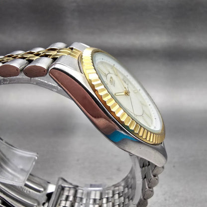 Citizen President Watch Men 36mm White Dial Two Tone Date Backlight New Batt3