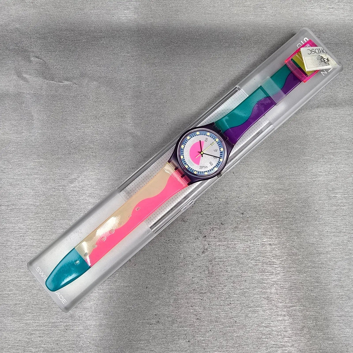 Swatch Scoob-A-Doo Watch Men 34mm Silver Dial Purple Case GV102 New Battery NOS13