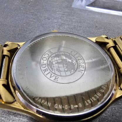 Citizen Eco-Drive Watch Men 36mm White Dial Gold Tone Daydate E101-S058023 RunsK9