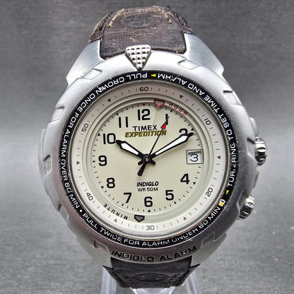 Timex Expedition Shenmue Watch Men 40mm White Dial Silver Tone Alarm New Battery0