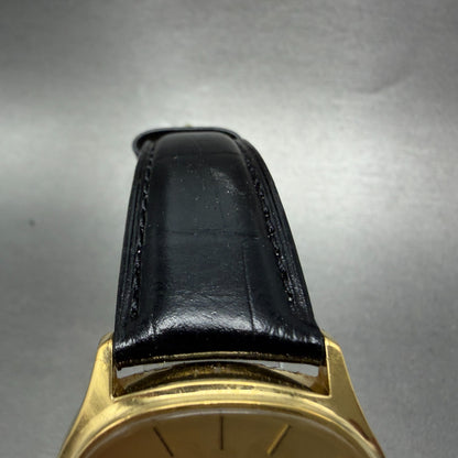 Tissot Watch Men 34mm Gold Dial Gold Plated Oval Manual Wind Runs Vintage4