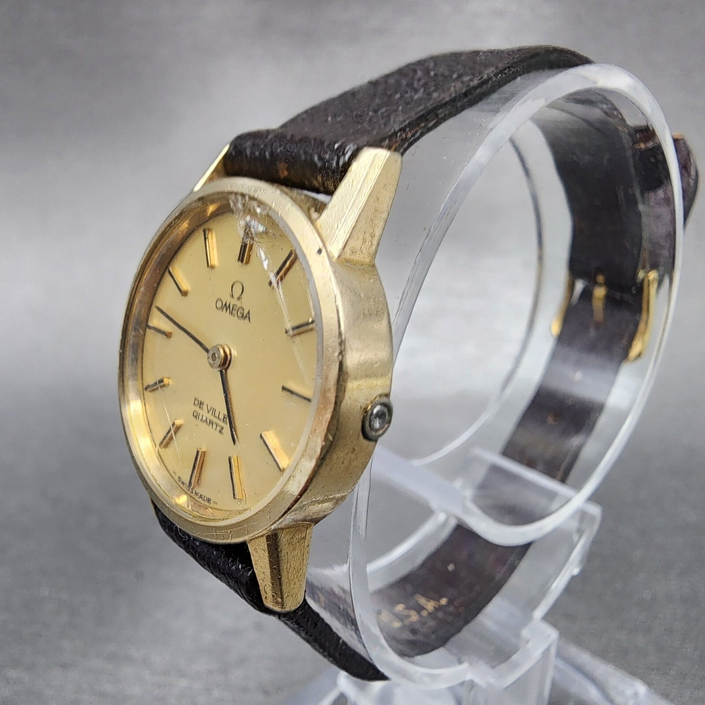 Omega De Ville Watch Women 22mm Gold Dial 10K Gold Filled Round 5910051 PARTS3