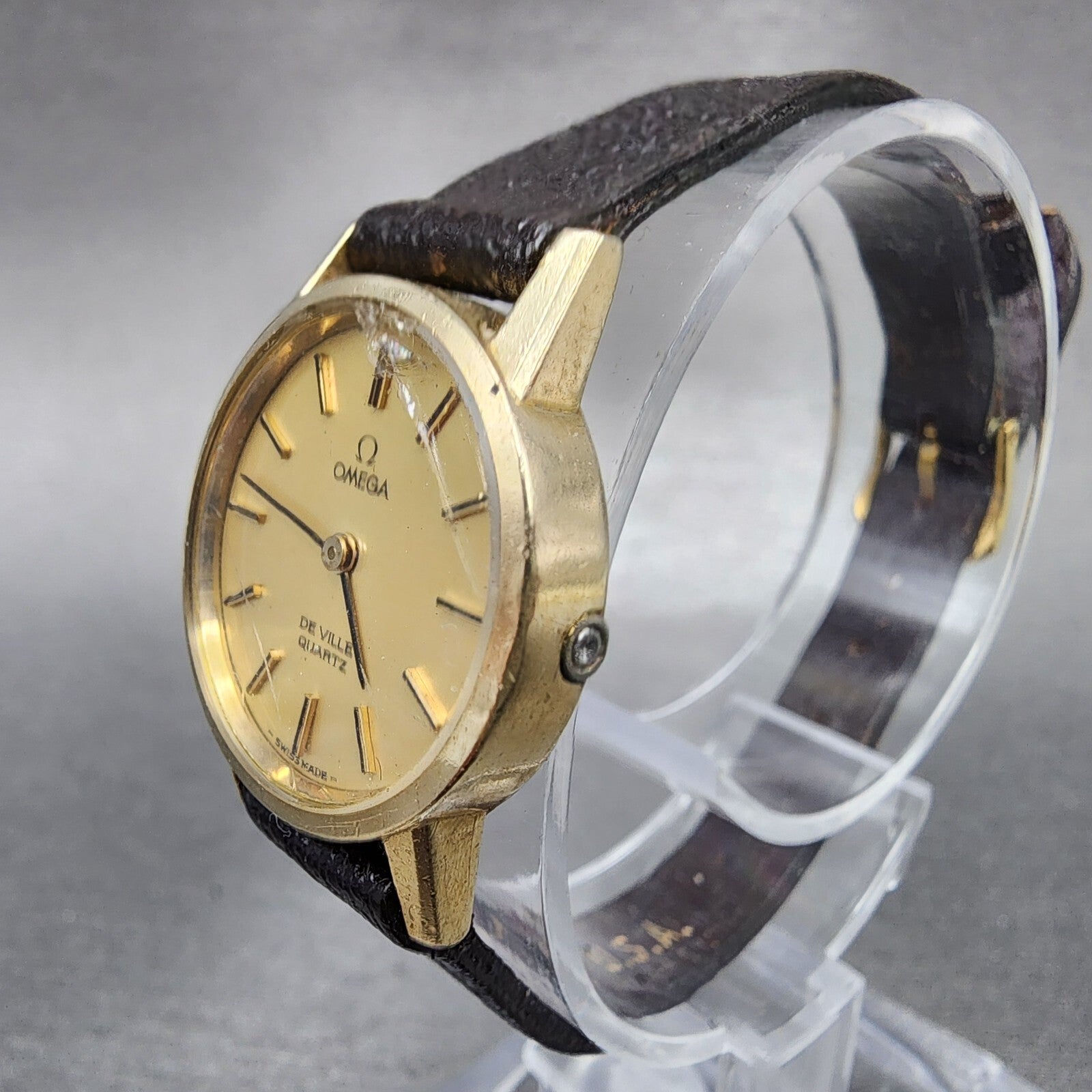 Omega De Ville Watch Women 22mm Gold Dial 10K Gold Filled Round 5910051 PARTS3