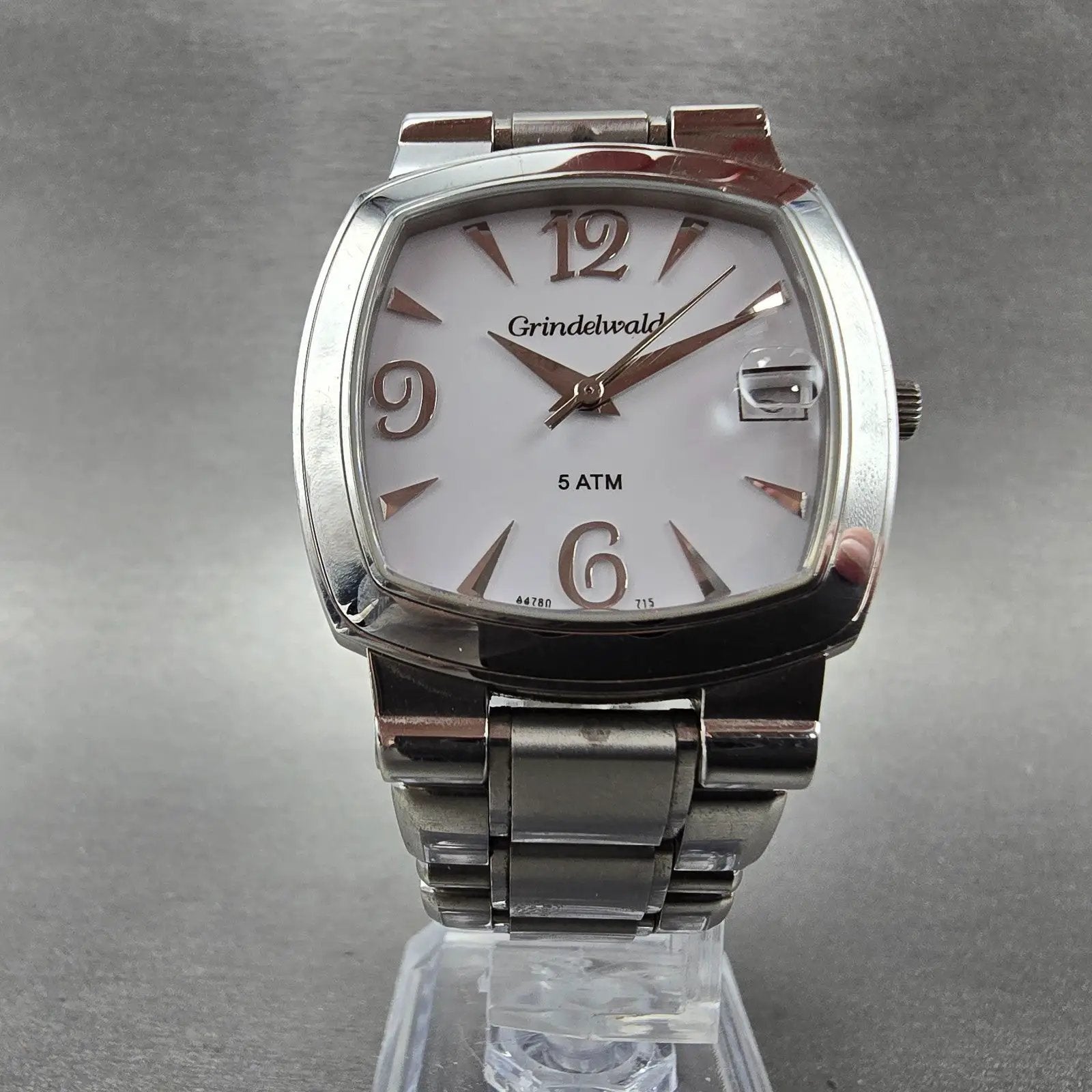 Belair Grindelwald watch Men 34mm White Dial Steel Date Rectangle New battery5