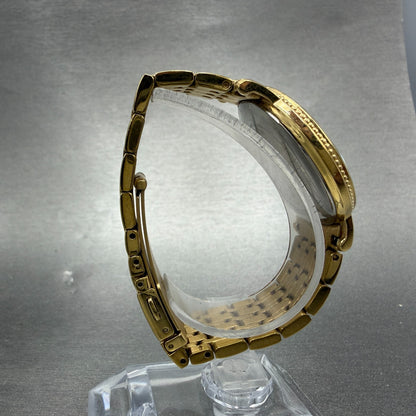 Bulova Watch Women 34mm MOP Dial Gold Tone Round 97P134 New Battery8