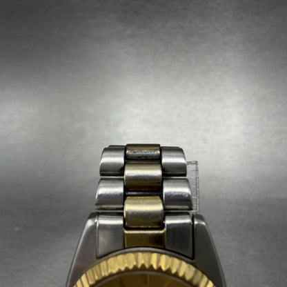 Seiko Watch Women 24mm Gold Dial Two Tone Daydate Round 7n83-0041 New Battery 5D4