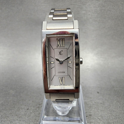 Citizen XC Tank Watch Women 16mm Silver Dial Silver Tone 5431t003982 NewBattery0