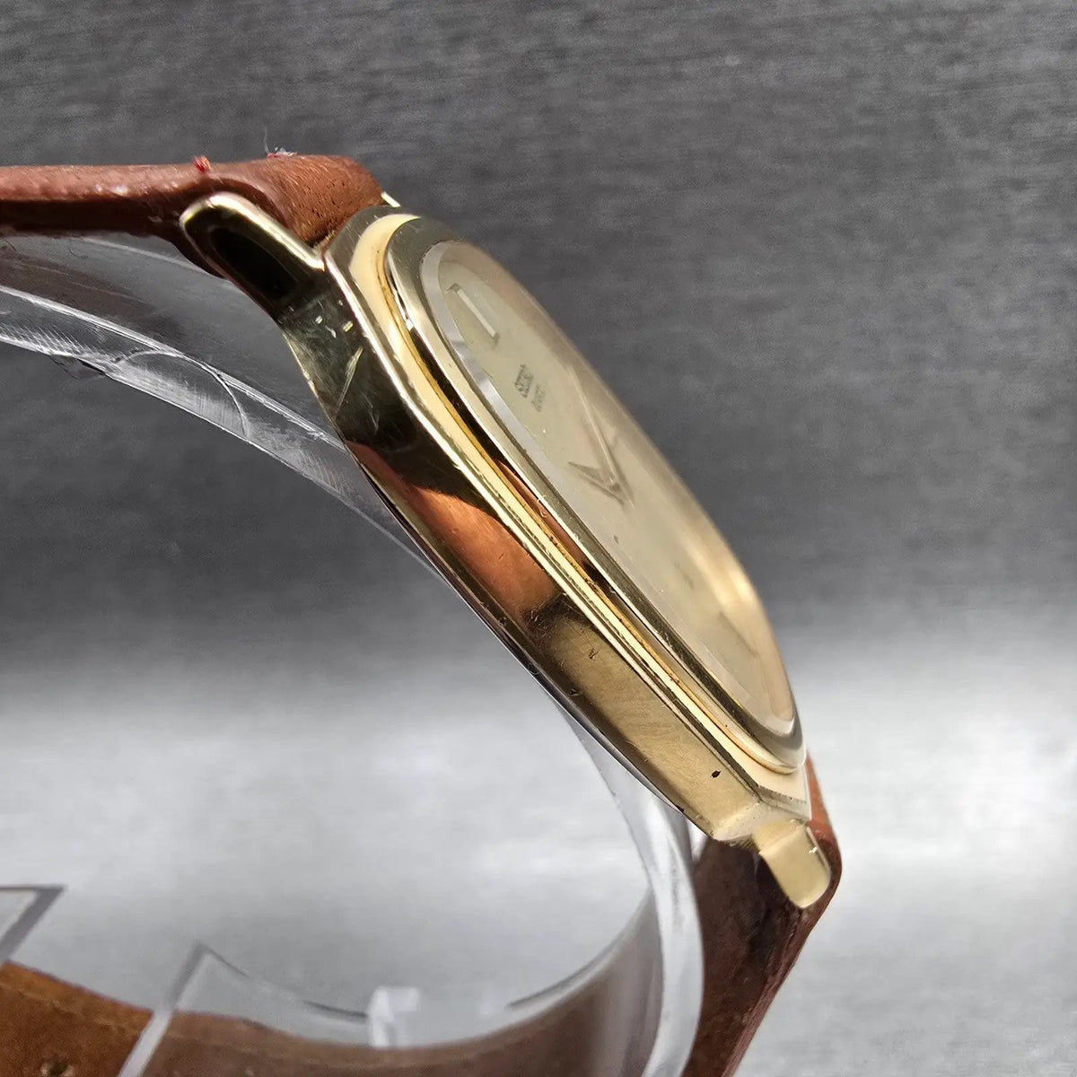 Seiko Watch Men 29mm Champagne Dial Gold Tone Rectangle 6430-5120 New Battery3
