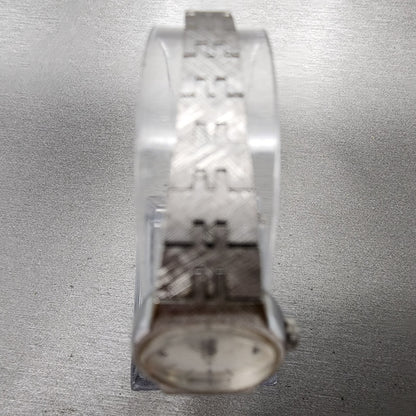 VTG Citizen CQ Watch Women 17mm Silver Dial Silver Tone Oval New Battery