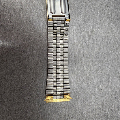 VTG Pulsar Watch Bracelet 19mm Gold Tone Steel Tri Folding Clasp 092MC7