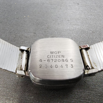 Citizen Claire Watch Women 17mm Silver Dial White Gold Plated Manal Wind  Runs9