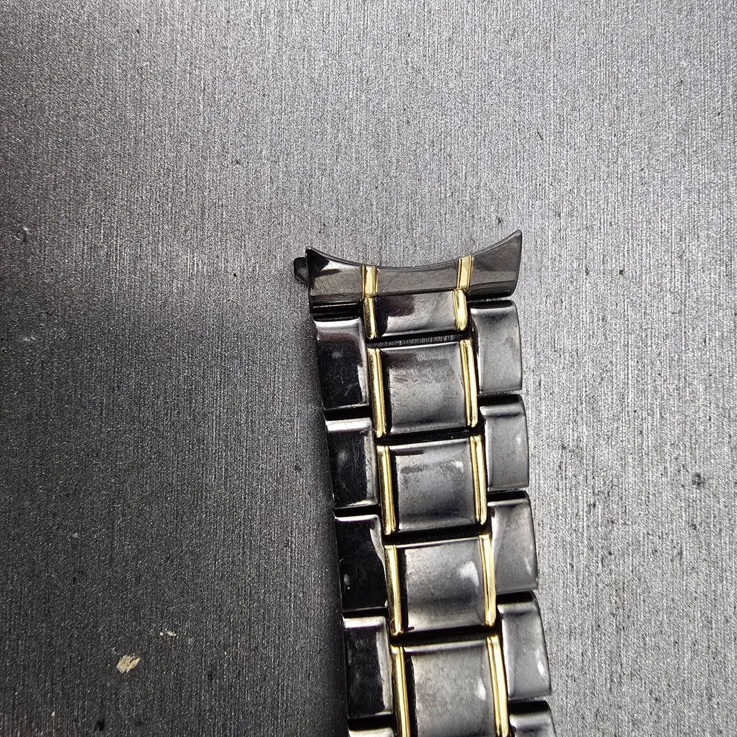 Seiko Bracelet 20mm Black & Gold Tone For 6A32-00B0 Tri Folding 3363 GI Steel1