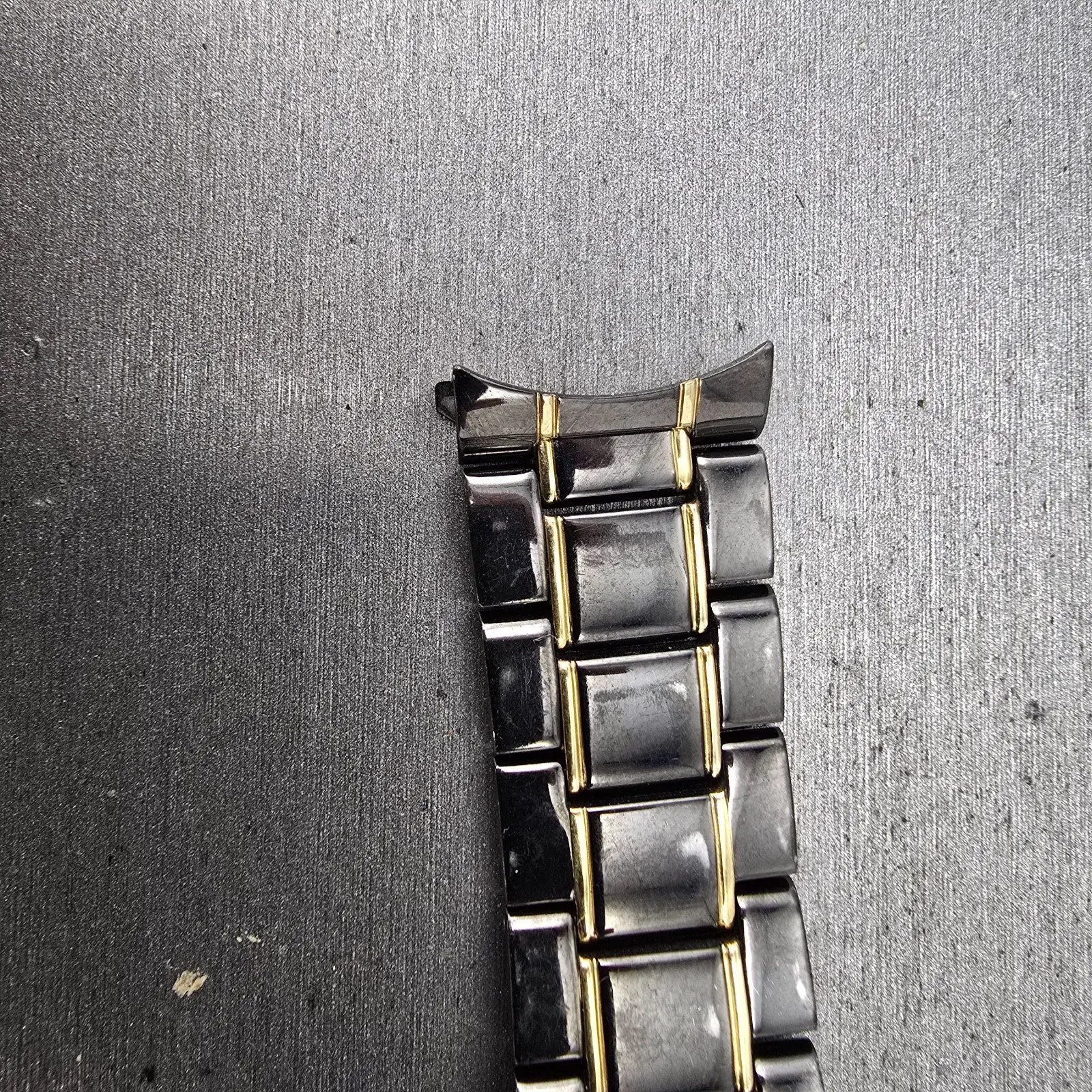 Seiko Bracelet 20mm Black & Gold Tone For 6A32-00B0 Tri Folding 3363 GI Steel1