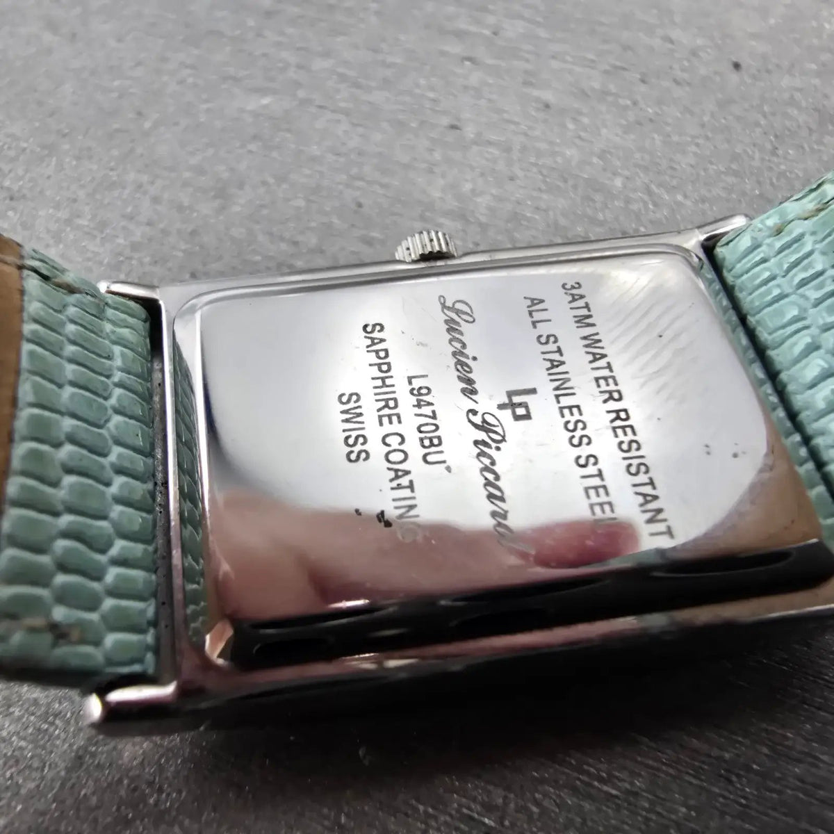 Lucien Piccard Tank Watch Women 22mm MOP Dial Silver Gem Set Rectangle New Batt9