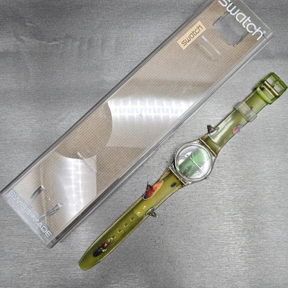 Swatch Piquant Watch Men 34mm Clear Dial Clear Case GK267 New Battery NOS16