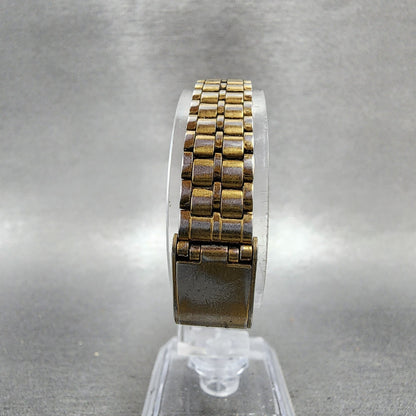 Seiko Watch Women 18mm White Dial Gold Tone Oval V4015109 New Battery VTG7