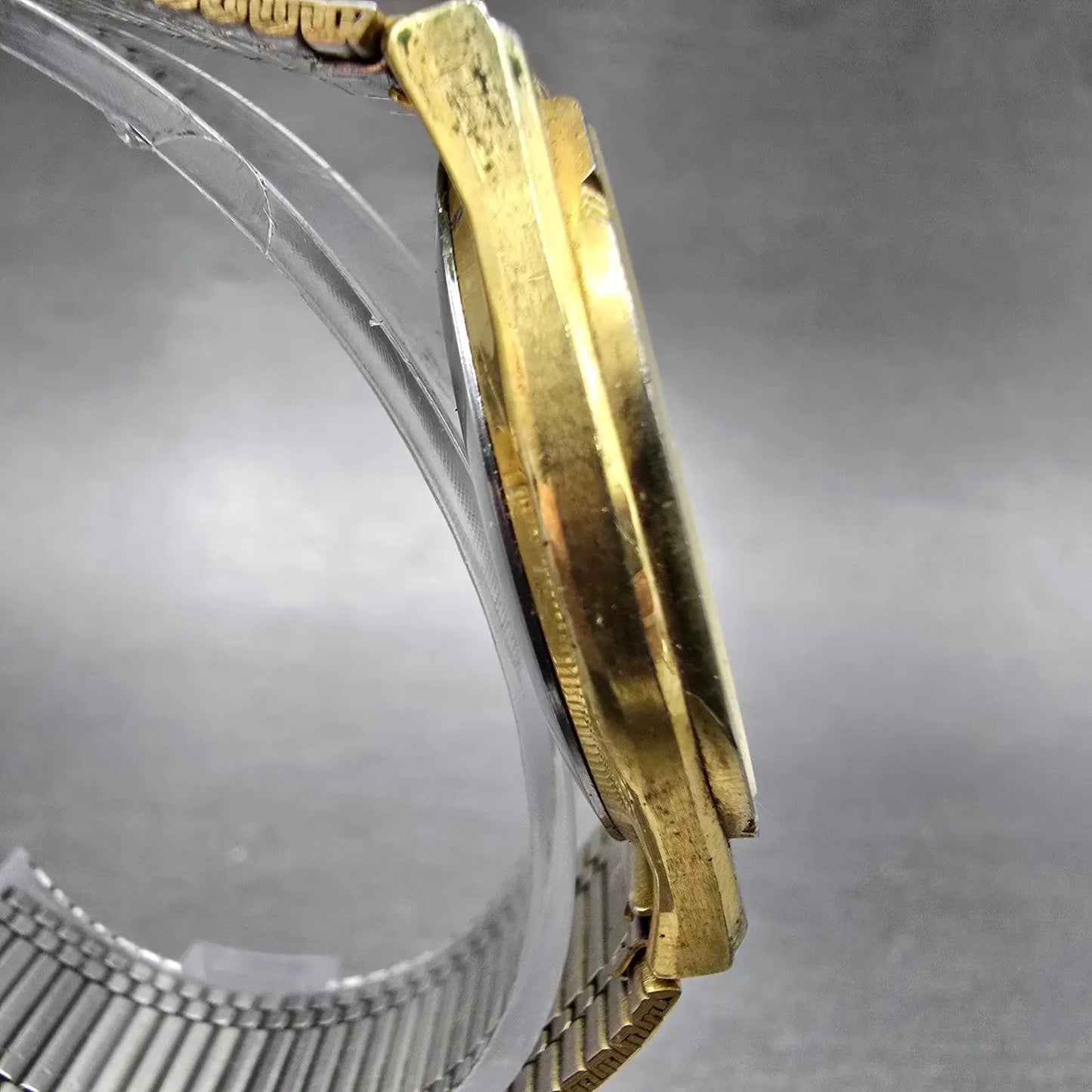 Jules Jurgensen Watch Men 34mm Cream Dial Gold Tone Daydate Round 4505 New Batt3