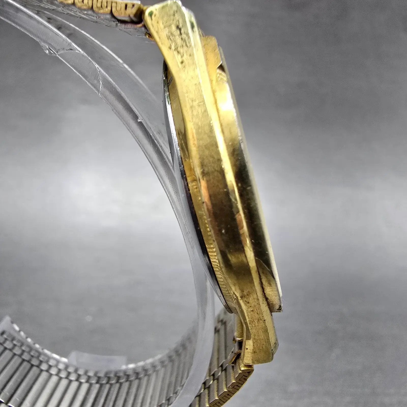 Jules Jurgensen Watch Men 34mm Cream Dial Gold Tone Daydate Round 4505 New Batt3