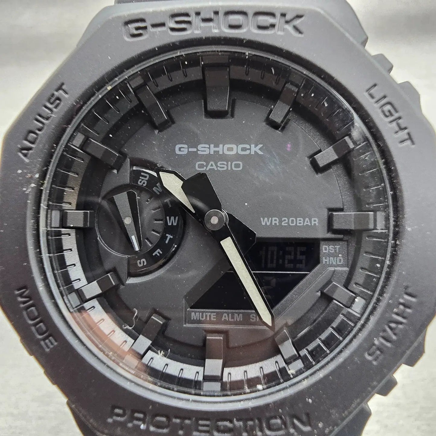 Casio G-Shock GA-2100 Watch Men 45mm Black Dial Black Chrono Alarm New Battery G1