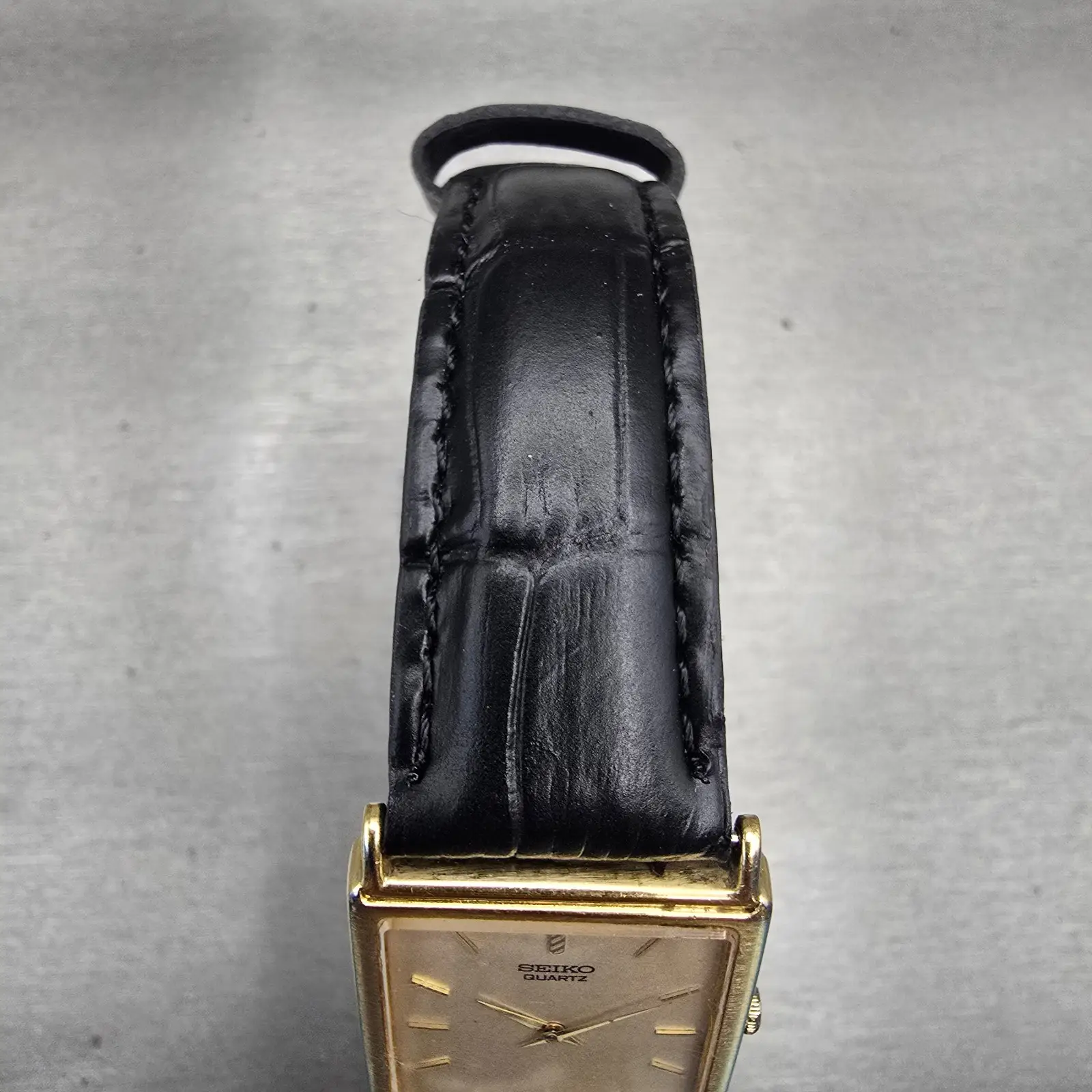Seiko Watch Men 24mm Champagne Dial Gold Tone Rectangle 5Y30-5A09 New Battery4