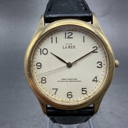Citizen Club La Mer Watch Men 33mm Cream Dial Gold Tone 2730-274890 New Battery0